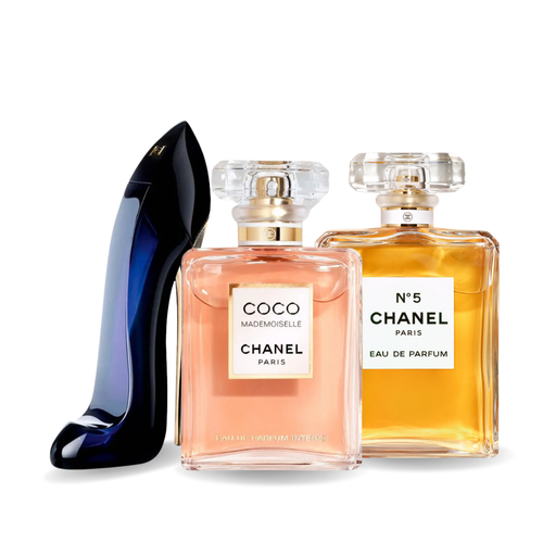 3 parfüm készlet GOOD GIRL, COCO MADEMOISELLE, Chanel Nº5 100ml