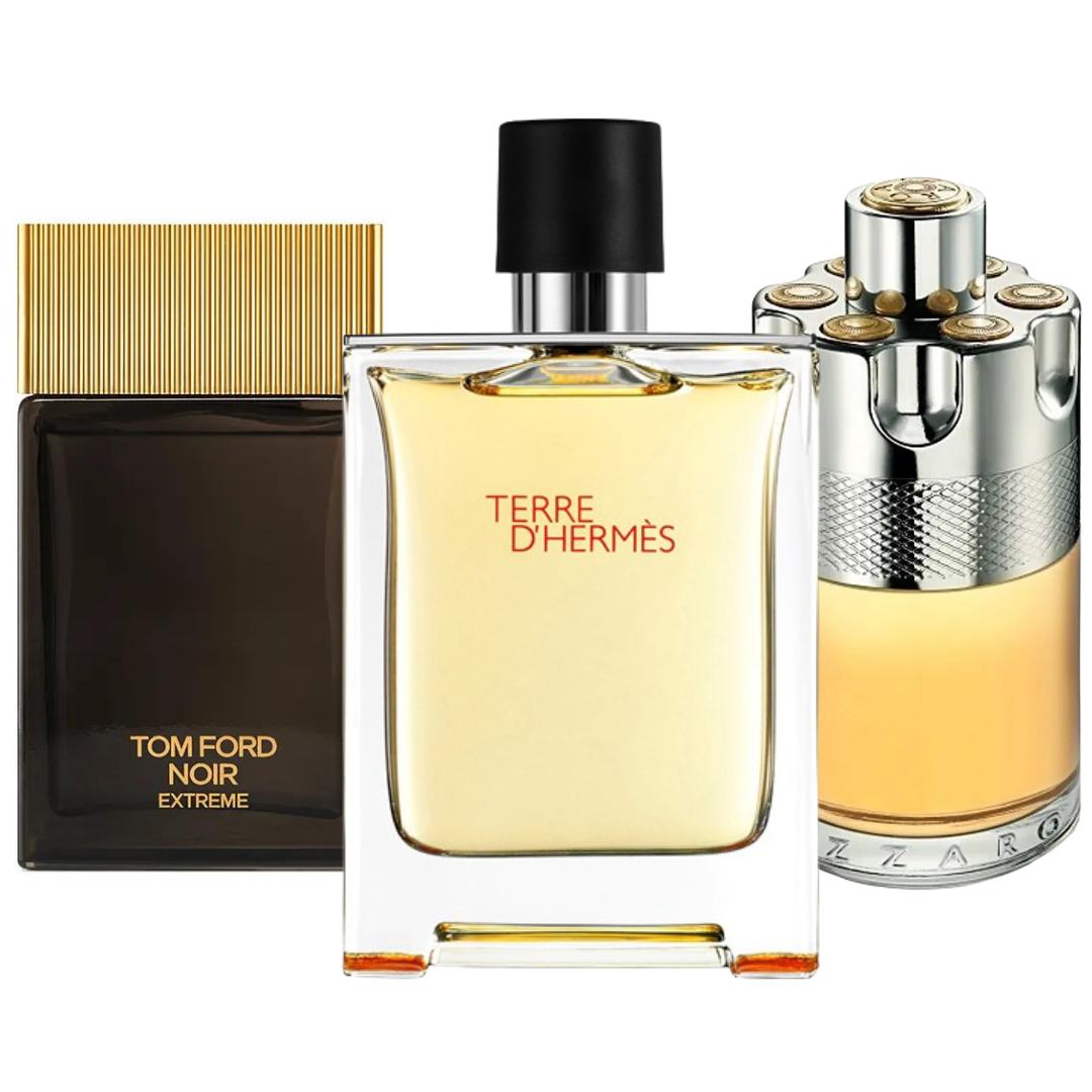 3 parfüm készlet Terre de’Herme, Azzaro Wanted, Tom Ford Noir Extreme 100ml